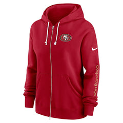 San Francisco 49ers Women's Plus Size Phoenix Full-Zip Hoodie - Scarlet on sale