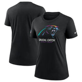 Carolina Panthers Women's 2024 NFL Crucial Catch Tri-Blend T-Shirt - Black sale