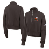 Cleveland Browns Women's Rewind Phoenix Half-Zip Sweatshirt - Brown online