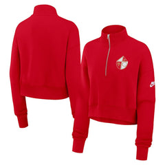 San Francisco 49ers Women's Rewind Phoenix Half-Zip Sweatshirt - Scarlet on sale