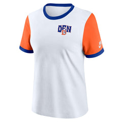 Denver Broncos Women's Rewind Ringer T-Shirt - White/Orange online