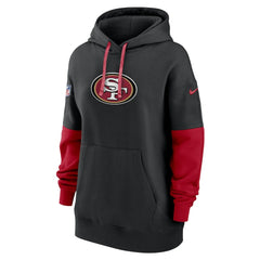 San Francisco 49ers Women's Sideline Essential Hoodie - Black discount