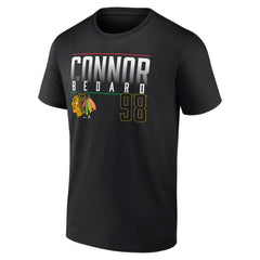 Connor Bedard Chicago Blackhawks Fanatics Name & Number T-Shirt - Black T-shirts