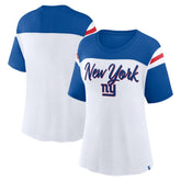 New York Giants Women's Cheer Chant Fashion Crop Top - White/Royal cheap
