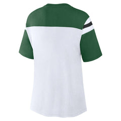 New York Jets Women's Cheer Chant Fashion Crop Top - White/Green cheap