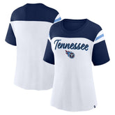 Tennessee Titans Women's Cheer Chant Fashion Crop Top - White/Navy cheap