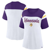Minnesota Vikings Women's Cheer Chant Fashion Crop Top - White/Purple online