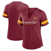 Washington Commanders Women's Play Script Lace-Up T-Shirt - Burgundy online