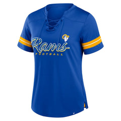 Los Angeles Rams Women's Play Script Lace-Up T-Shirt - Royal for sale