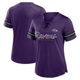 Baltimore Ravens Women's Play Script Lace-Up T-Shirt - Purple online