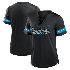 Carolina Panthers Women's Play Script Lace-Up T-Shirt - Black sale