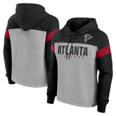 Atlanta Falcons Women's Bold Play Call Pullover Hoodie - Heather Gray/Black discount