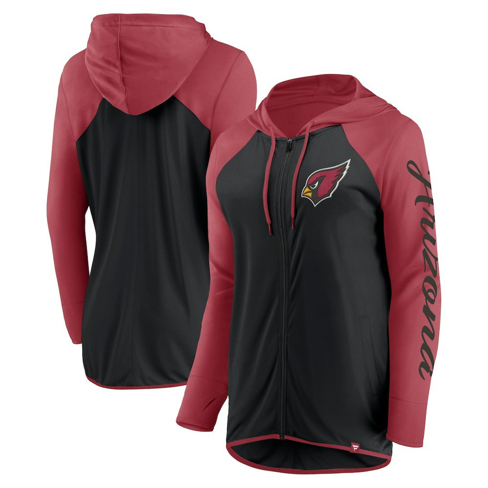 Arizona Cardinals Women's Script Full-Zip Hoodie - Black/Cardinal discount