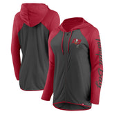 Tampa Bay Buccaneers Women's Script Full-Zip Hoodie - Pewter/Red for sale