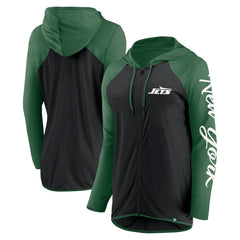 New York Jets Women's Script Full-Zip Hoodie - Black/Green sale