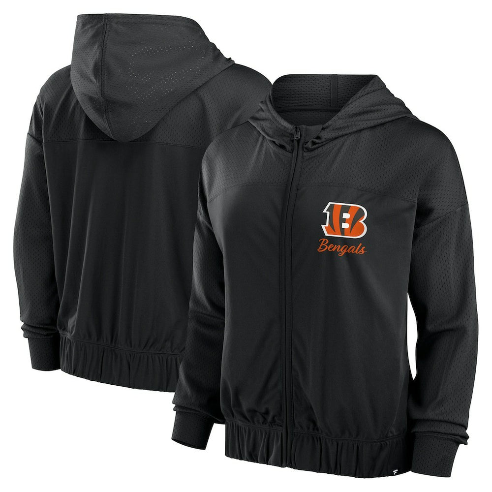 Cincinnati Bengals Women's Script Lock Full-Zip Hoodie - Black outlet