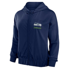 Seattle Seahawks Women's Script Lock Full-Zip Hoodie - College Navy on sale