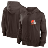 Cleveland Browns Women's Script Lock Full-Zip Hoodie - Brown for sale