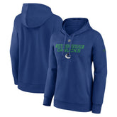 Vancouver Canucks Fanatics Women's Authentic Pro Core Primary Fleece Pullover Hoodie - Blue Hoodies