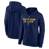 St. Louis Blues Fanatics Women's Authentic Pro Core Primary Fleece Pullover Hoodie - Navy Hoodies
