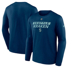 Seattle Kraken Fanatics Authentic Pro Core Primary Long Sleeve T-Shirt - Deep Sea Blue T-shirts