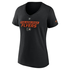Philadelphia Flyers Fanatics Women's Authentic Pro Core Primary V-Neck T-Shirt - Black T-shirts