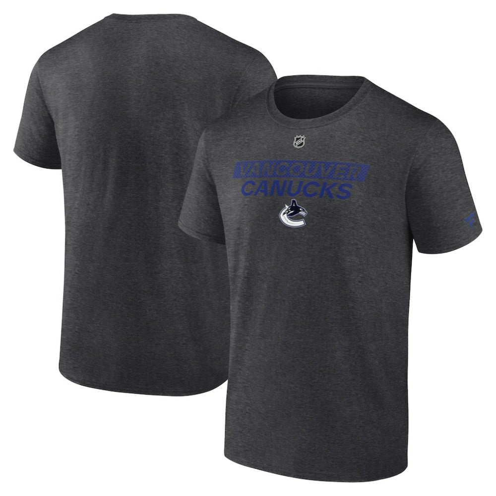 Vancouver Canucks Fanatics Authentic Pro Core Primary T-Shirt - Heather Charcoal T-shirts