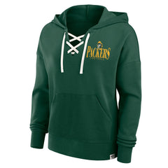 Green Bay Packers Women's Blitz Left Lace-Up Pullover Hoodie - Green sale