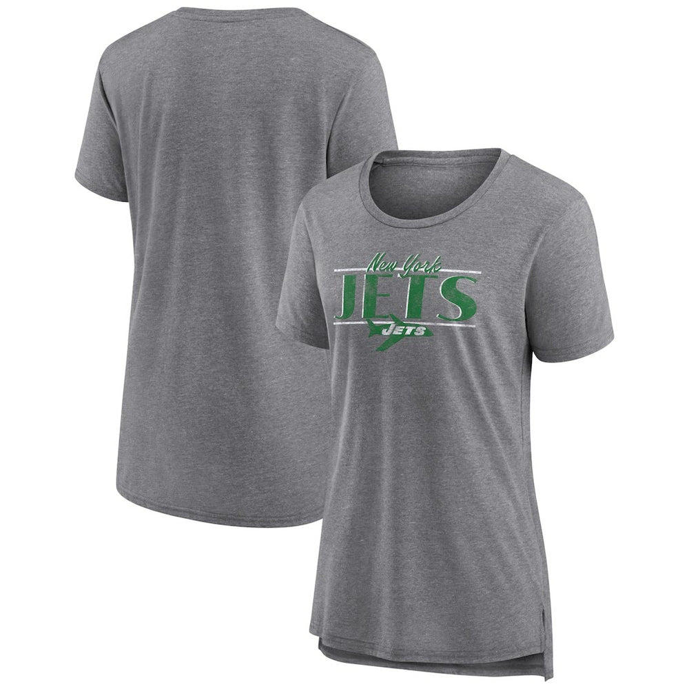 New York Jets Women's Up the Middle Tri-Blend T-Shirt - Heather Gray on sale