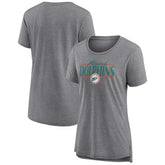 Miami Dolphins Women's Up the Middle Tri-Blend T-Shirt - Heather Gray discount