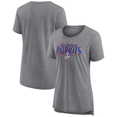 New England Patriots Women's Up the Middle Tri-Blend T-Shirt - Heather Gray for sale