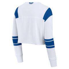 Indianapolis Colts Women's Stretch Cropped Fashion Long Sleeve T-Shirt - White sale
