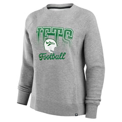 New York Jets Women's Hit Hard Fleece Pullover Sweatshirt - Heather Gray cheap