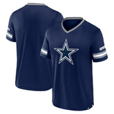 Dallas Cowboys Stripe Stacking V-Neck T-Shirt - Navy discount