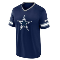 Dallas Cowboys Stripe Stacking V-Neck T-Shirt - Navy discount