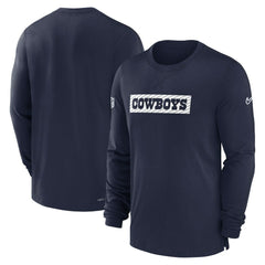 Dallas Cowboys 2024/25 Sideline Player Tri-Blend Performance Long Sleeve T-Shirt - Navy online
