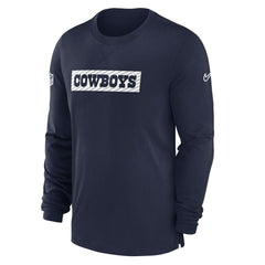 Dallas Cowboys 2024/25 Sideline Player Tri-Blend Performance Long Sleeve T-Shirt - Navy online