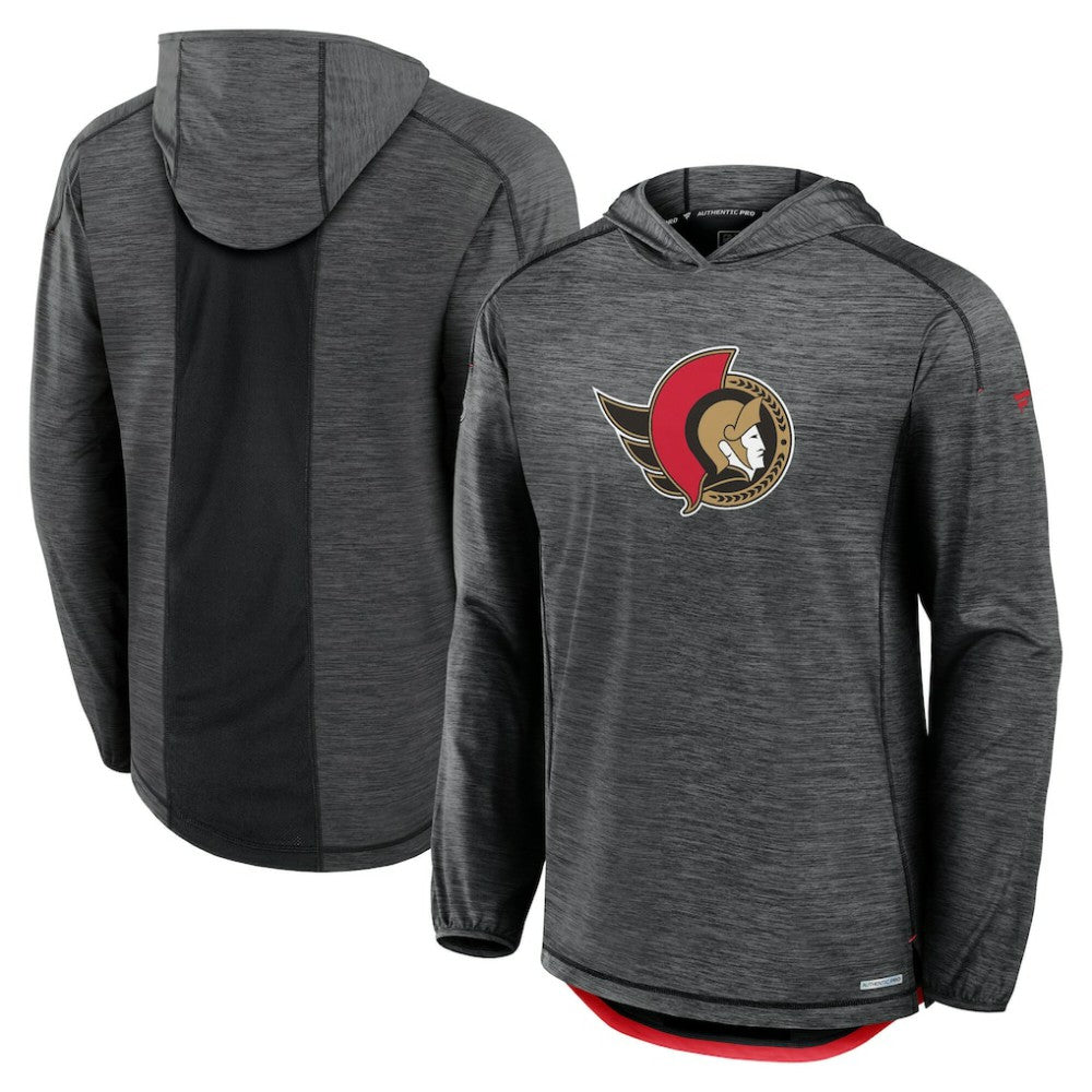 Ottawa Senators Fanatics Authentic Pro Rink Lightweight Pullover Hoodie - Black Hoodies