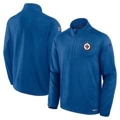 Winnipeg Jets Fanatics Authentic Pro Rink Quarter-Zip Jacket - Blue Jackets