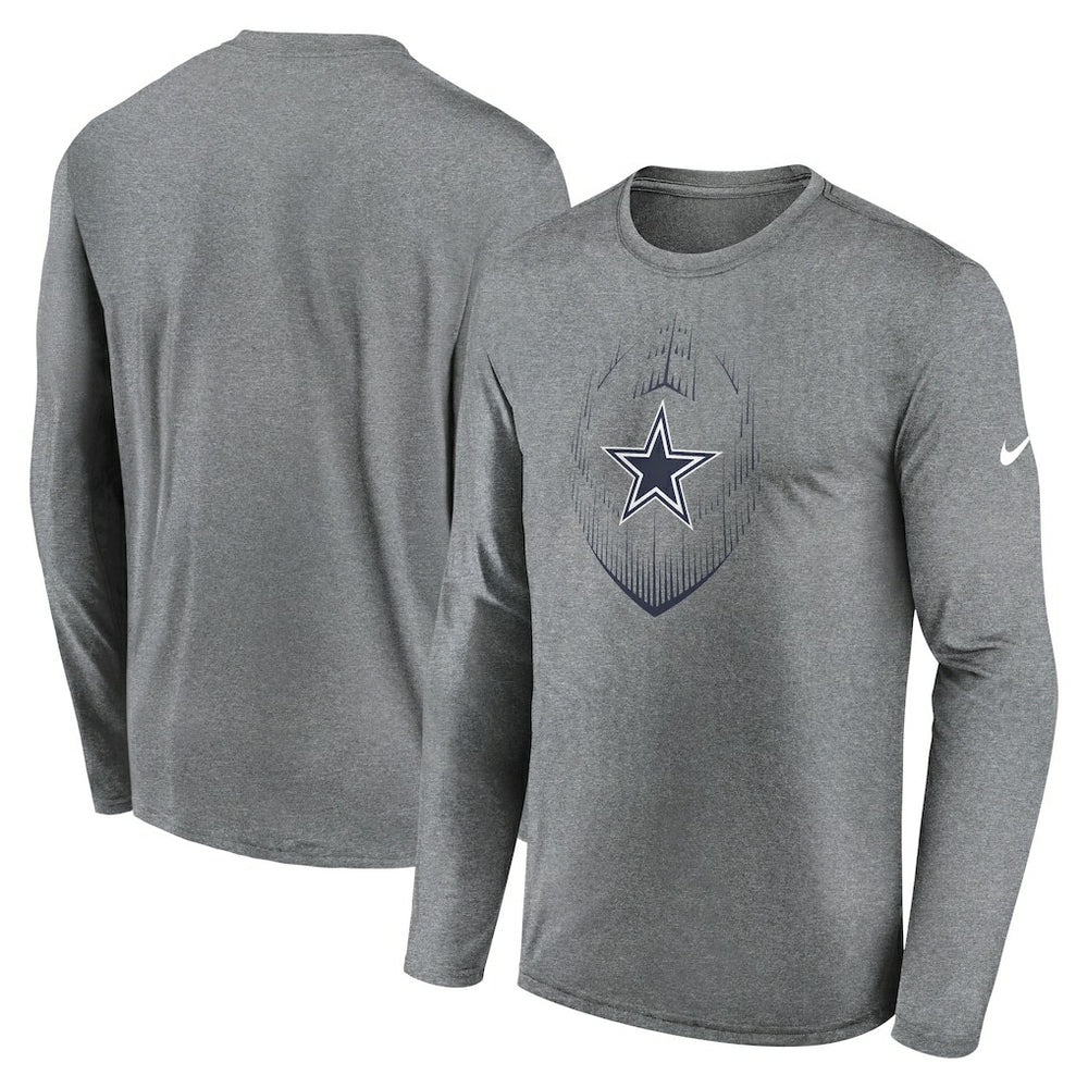 Dallas Cowboys Icon Legend Performance Long Sleeve T-Shirt - Heather Gray sale