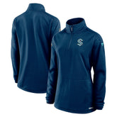 Seattle Kraken Fanatics Women's Authentic Pro Rink Lightweight Quarter-Zip Pullover Sweatshirt - Deep Sea Blue Sweatshirts