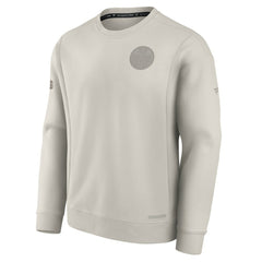 Edmonton Oilers Fanatics Authentic Pro Road Fleece Pullover Sweatshirt - Cream Sweatshirts