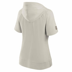Seattle Kraken Fanatics Women's Authentic Pro Road Short Sleeve V-Neck Pullover Hoodie - Cream Hoodies