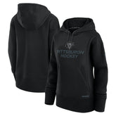 Pittsburgh Penguins Fanatics Women's Authentic Pro Road Pullover Hoodie - Black Hoodies