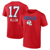 Josh Allen Buffalo Bills Team Wordmark Player Name & Number T-Shirt - Red for sale