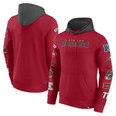 Tampa Bay Buccaneers Patched Out Pullover Hoodie - Red/Pewter cheap