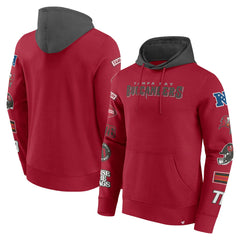 Tampa Bay Buccaneers Patched Out Pullover Hoodie - Red/Pewter cheap