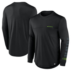 Seattle Seahawks Blackout Long Sleeve T-Shirt - Black on sale