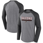 Atlanta Falcons Tri-Blend Raglan Long Sleeve T-Shirt - Heather Gray/Charcoal for sale