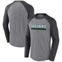 Jacksonville Jaguars Tri-Blend Raglan Long Sleeve T-Shirt - Heather Gray/Charcoal cheap